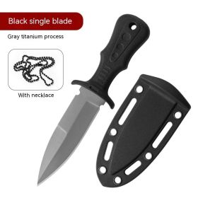 Outdoor Knife Straight Knife Camping Portable Fruit Knife (Option: Gray Blade Black Handle-121)