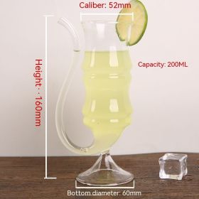 Heat-resistant Transparent Red Wine Juice Creative Curved Mouth Vampire Wine Glass (Option: 200ml Bamboo Joint)