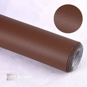 Litchi Self-adhesive Leather Refurbished Bedside And Sofa Repair Patch Leather Patch (Option: Light Brown-137x50cm)