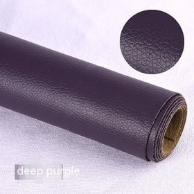 Litchi Self-adhesive Leather Refurbished Bedside And Sofa Repair Patch Leather Patch (Option: Dark Purple-137x50cm)