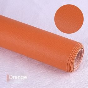 Litchi Self-adhesive Leather Refurbished Bedside And Sofa Repair Patch Leather Patch (Option: Orange-137x50cm)