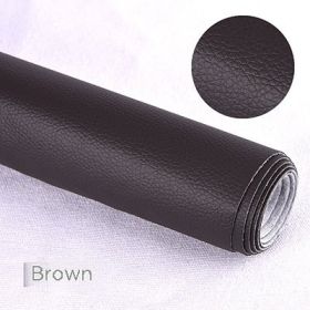Litchi Self-adhesive Leather Refurbished Bedside And Sofa Repair Patch Leather Patch (Option: Brown-137x50cm)