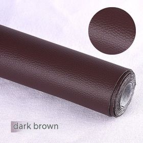 Litchi Self-adhesive Leather Refurbished Bedside And Sofa Repair Patch Leather Patch (Option: Dark Brown-137x50cm)