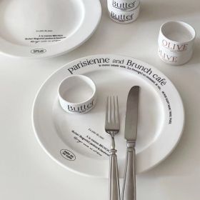 Cute French Alphabet Ceramics Tableware (Option: Parl Disc)