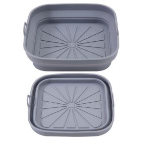 Oven Special Use Foldable Silicone Baking Tray (Option: Square Gray)