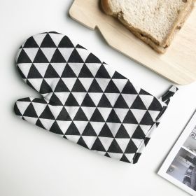 Anti-scald Microwave Oven Gloves High Temperature Resistance (Option: Black Triangle)