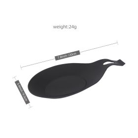 Spoon Mat Easy To Clean TPE Kitchenware (Color: Black)