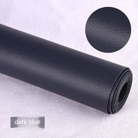 Litchi Self-adhesive Leather Refurbished Bedside And Sofa Repair Patch Leather Patch (Option: Dark Blue-137x50cm)