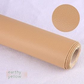 Litchi Self-adhesive Leather Refurbished Bedside And Sofa Repair Patch Leather Patch (Option: Ginger Yellow-137x50cm)