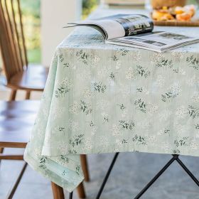 Rural Fresh Floral Rectangular Dining Table Cloth (Option: Lilac hem style-140X260CM)