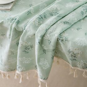 Rural Fresh Floral Rectangular Dining Table Cloth (Option: Lilac tassel style-140X220CM)