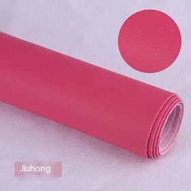Litchi Self-adhesive Leather Refurbished Bedside And Sofa Repair Patch Leather Patch (Option: Rose Red-137x100cm)