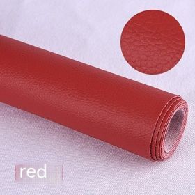 Litchi Self-adhesive Leather Refurbished Bedside And Sofa Repair Patch Leather Patch (Option: Red-137x100cm)