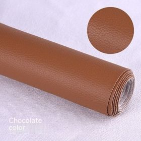 Litchi Self-adhesive Leather Refurbished Bedside And Sofa Repair Patch Leather Patch (Option: Chocolate-137x100cm)